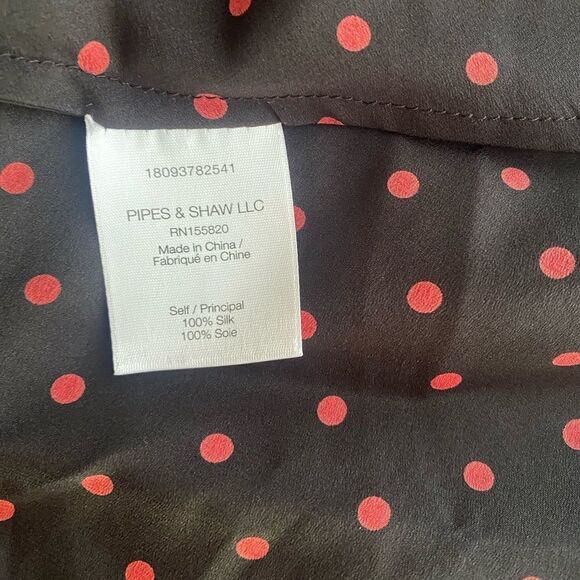 Veronica Beard Mini Dress Size 4 Linley Black And Red Polka Dot Long Sleeve Silk - Picture 14 of 14